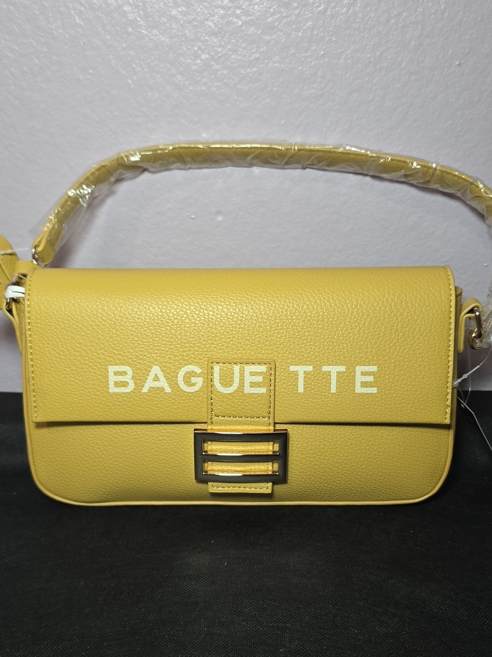 Baguette Yellow Leather Shoulder Bag